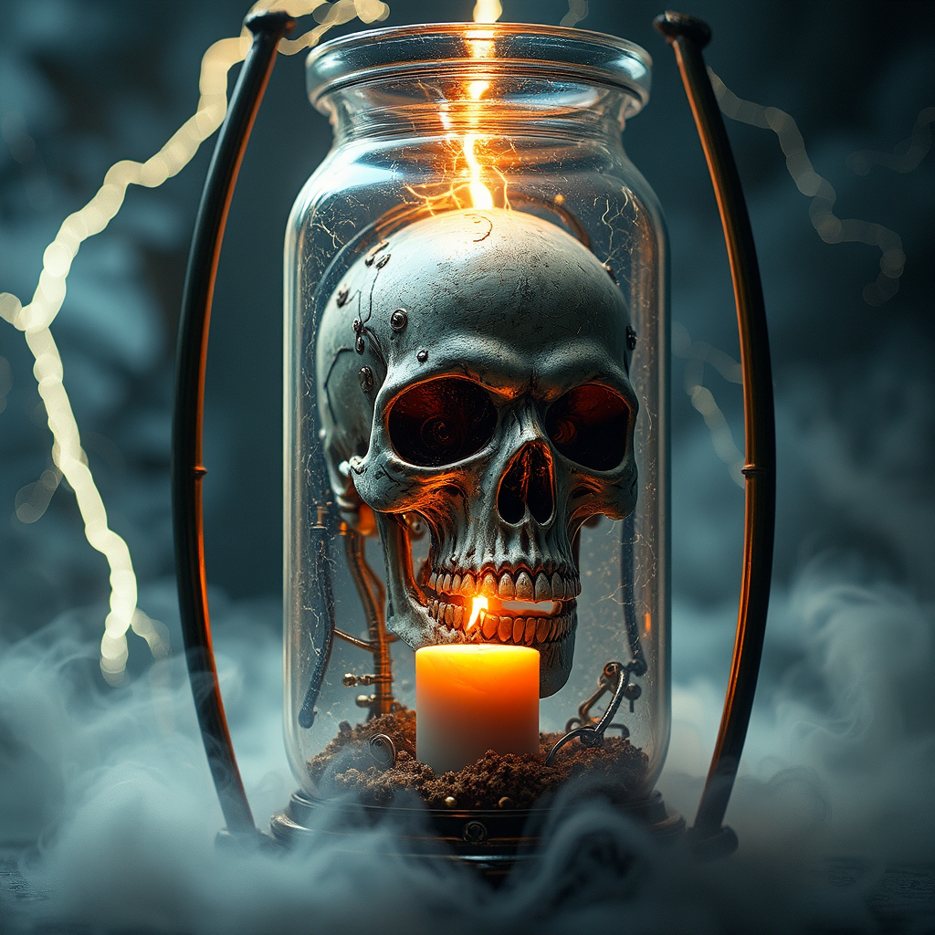 Steampunk skull in a