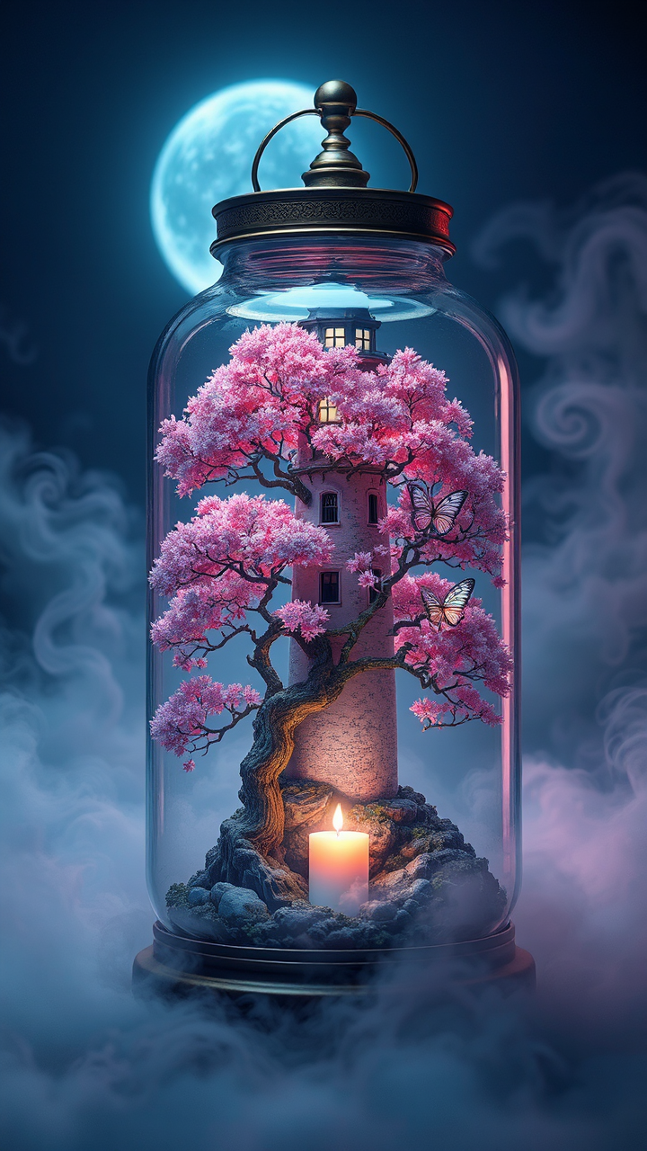 Steampunk lighthouse with intricate