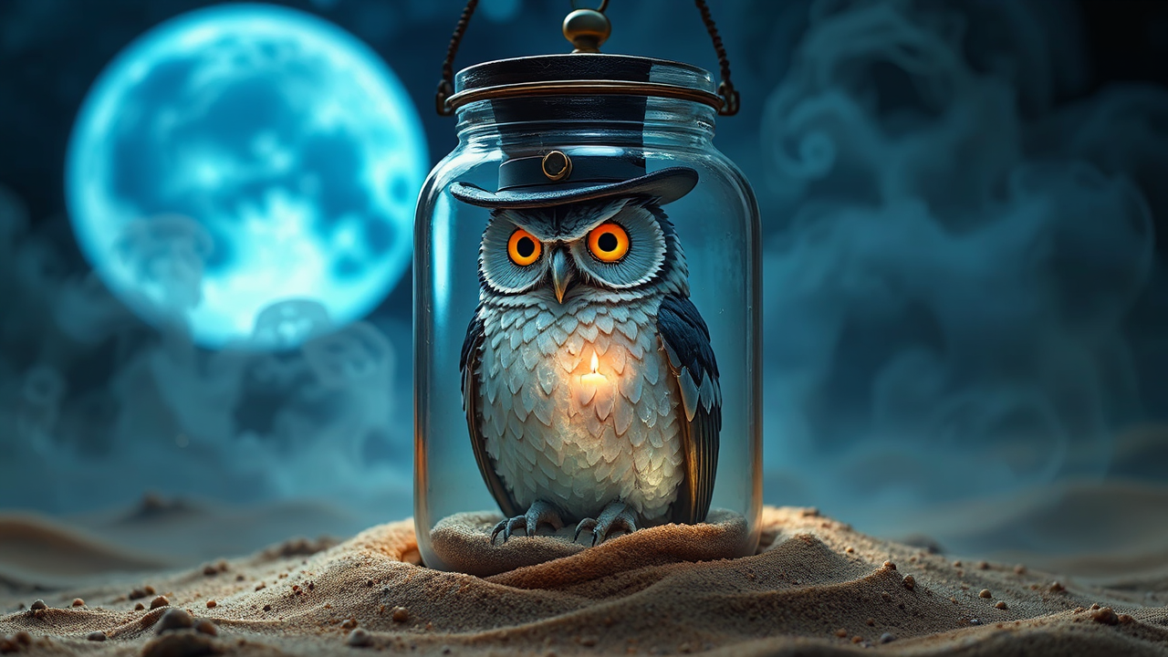 Steampunk owl in a
