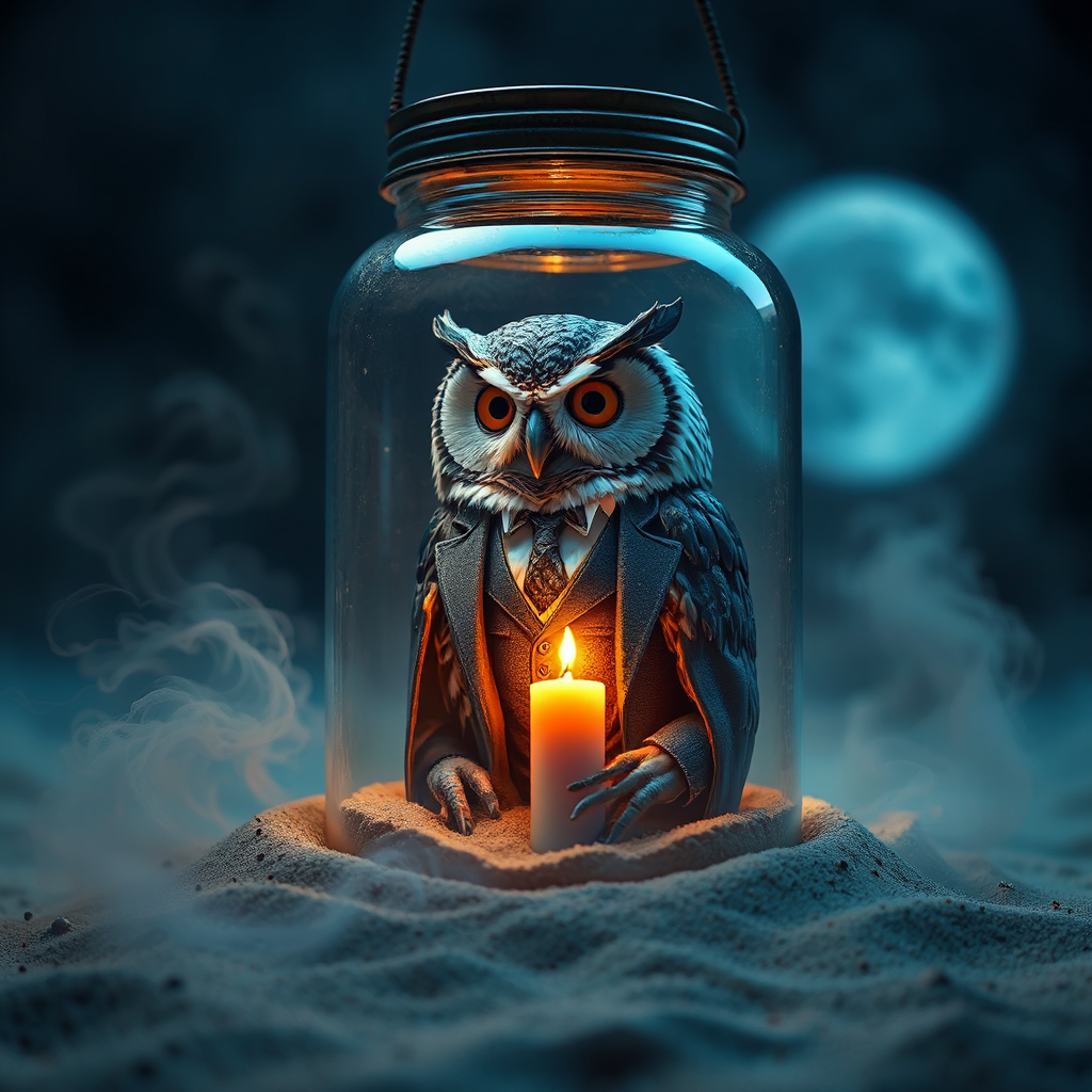 Owl in a glass