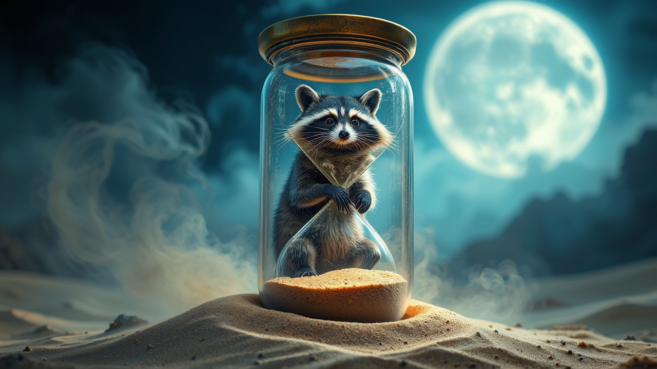 Steampunk raccoon in a