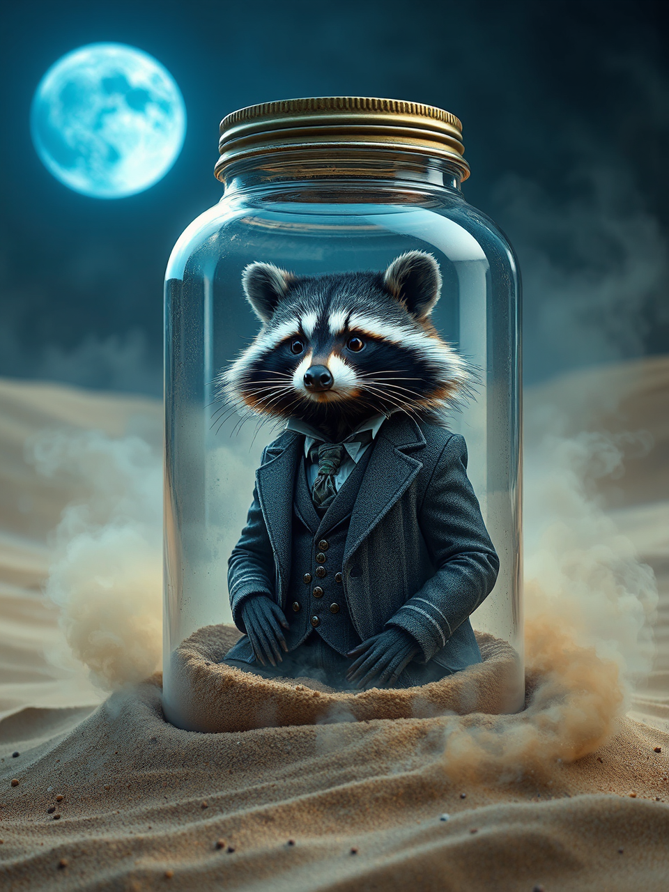 Raccoon in a three-piece