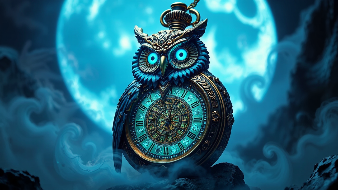 A steampunk owl pocket