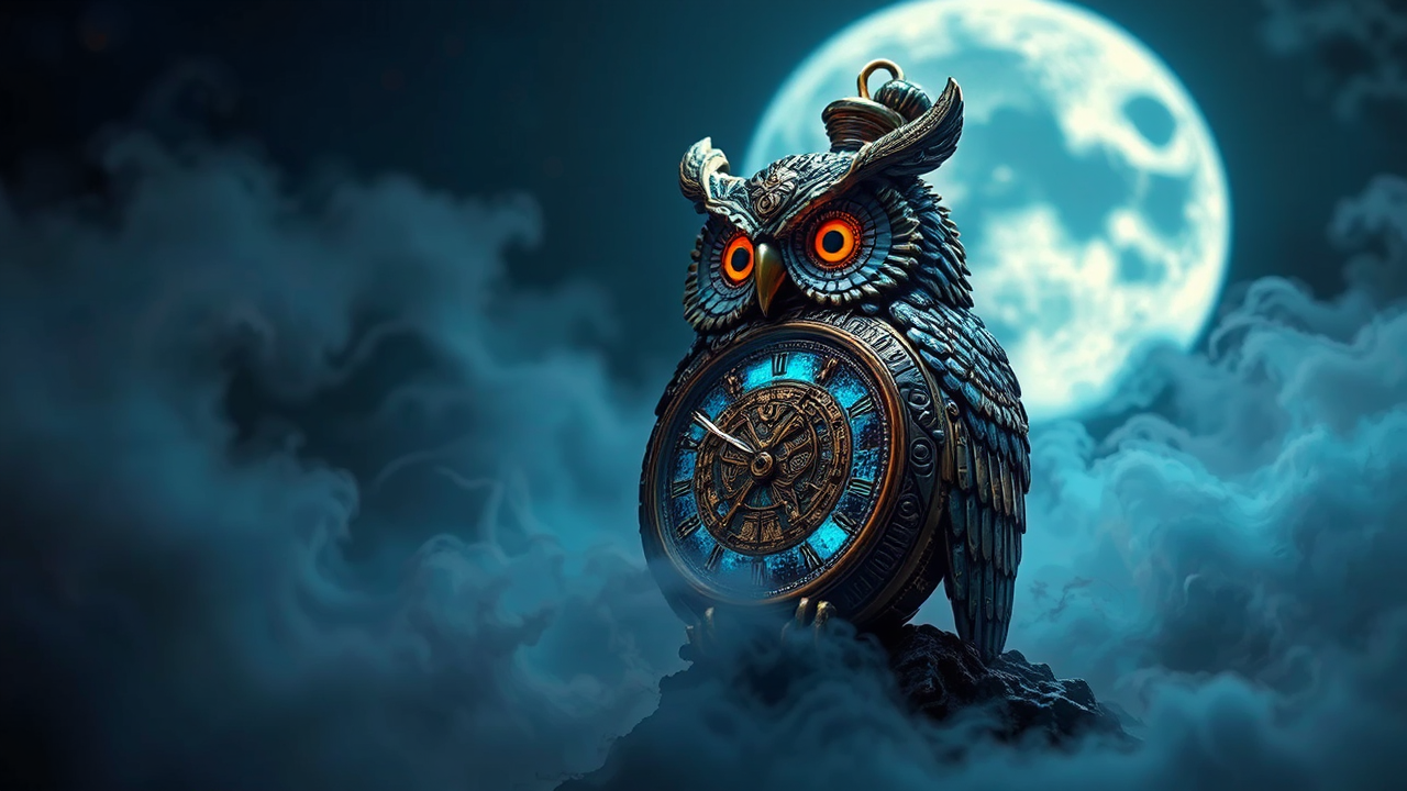 Steampunk owl with intricately