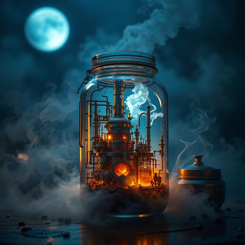 Steampunk brewery in a