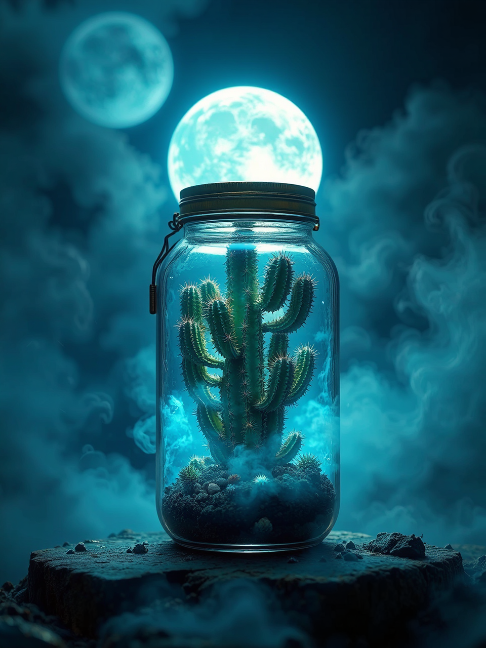 Steampunk cactus in a