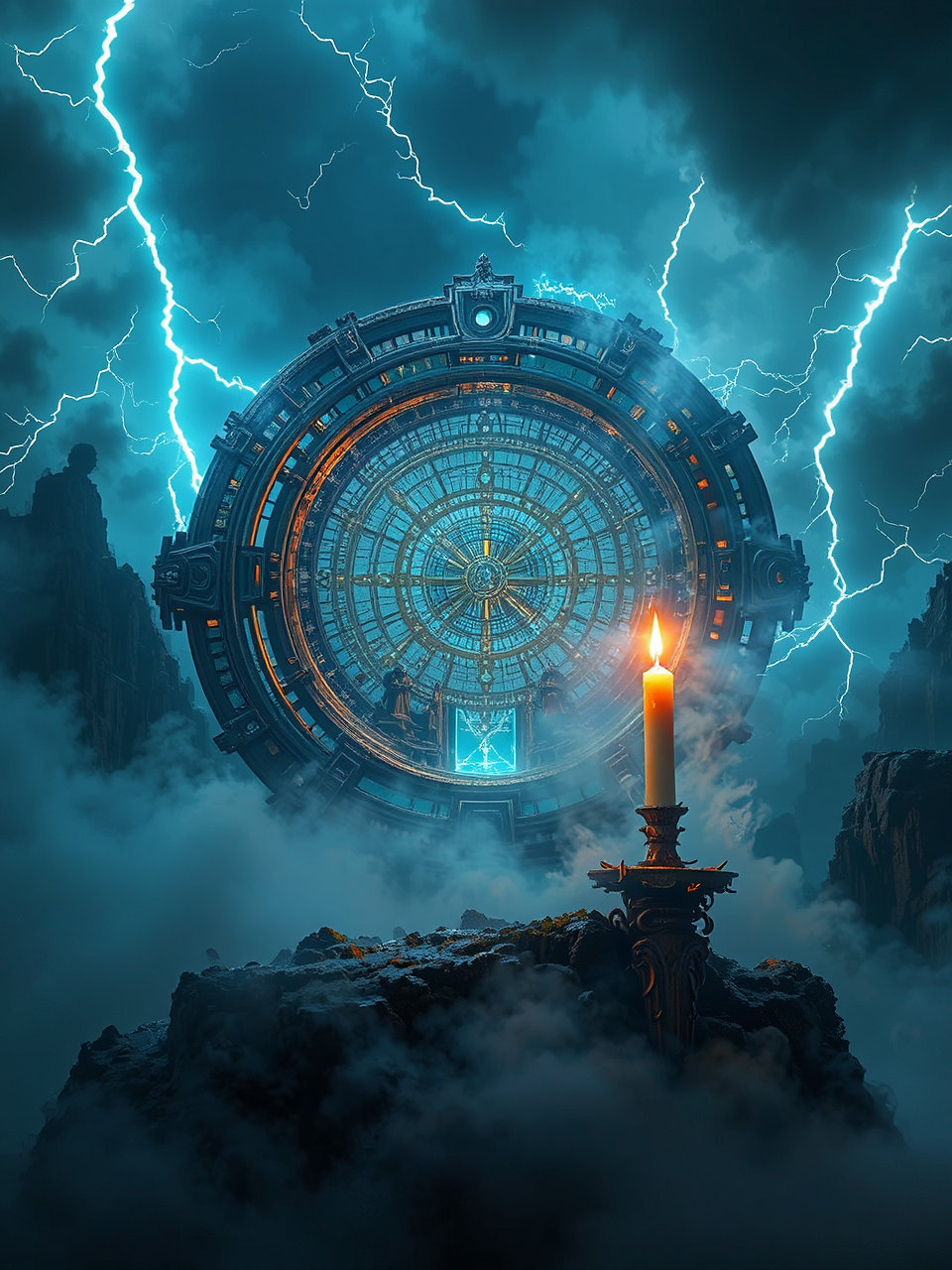 Steampunk stargate with intricate