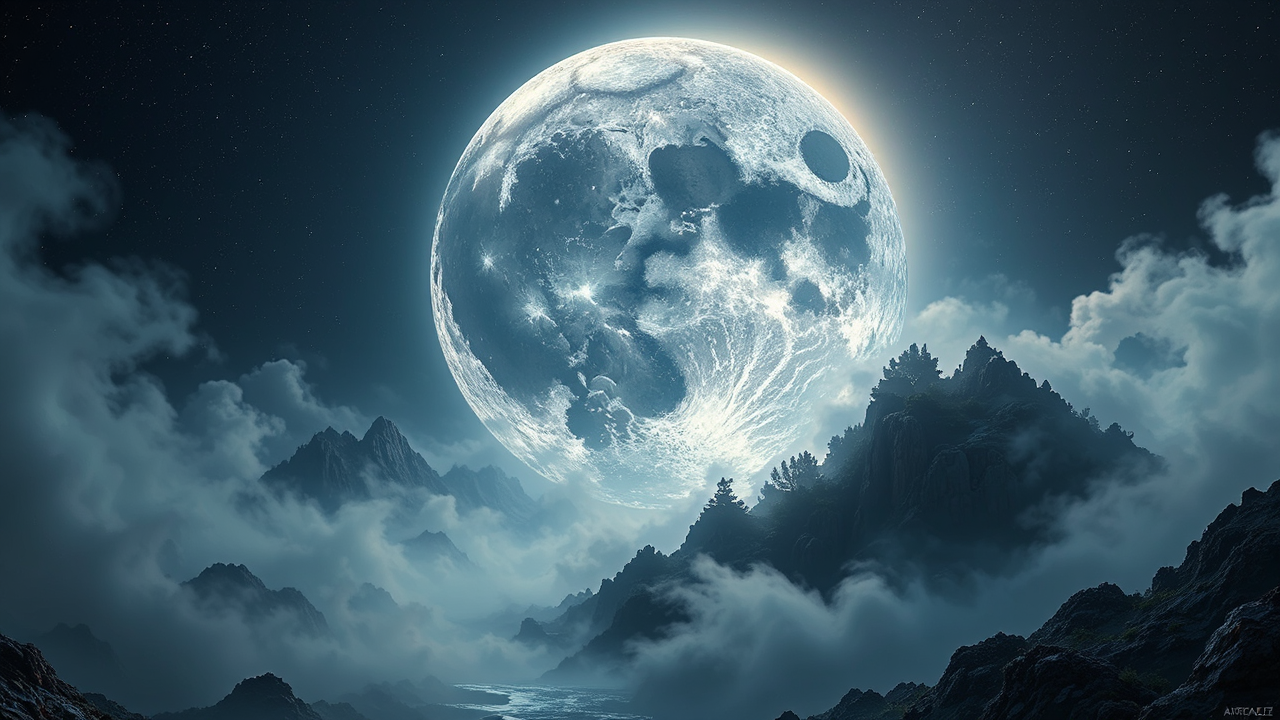 Epicly lit lunar landscape.