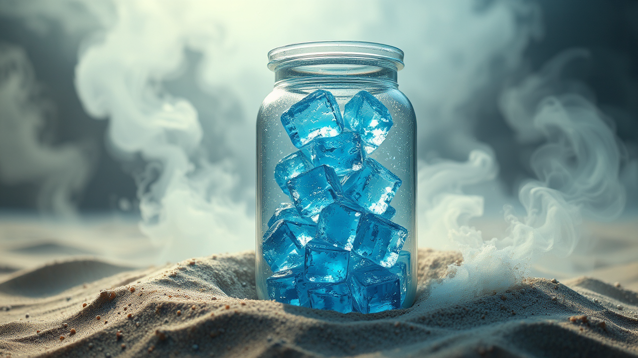 Steampunk jar with blue