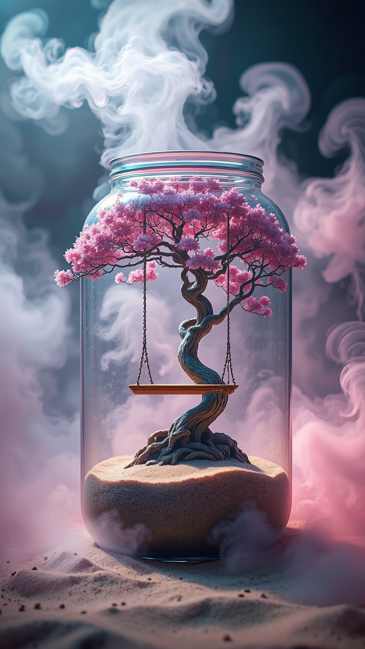 Pink Bonsai Tree in