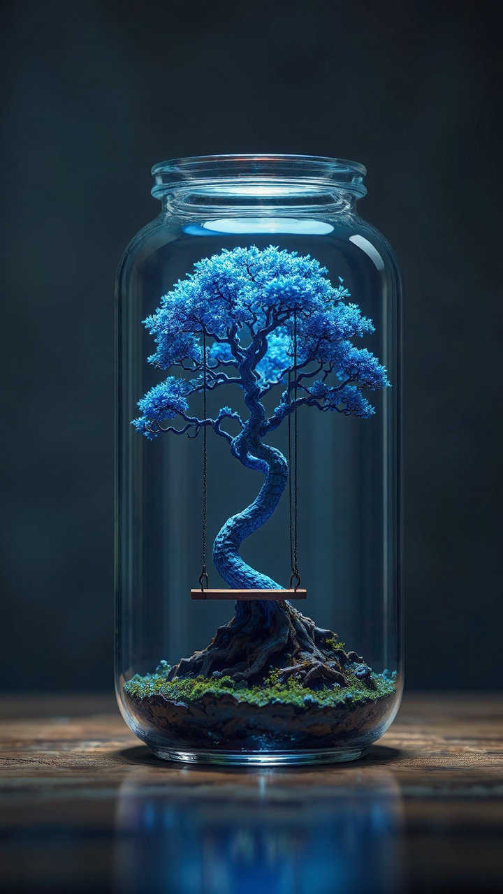Bonsai tree in glass