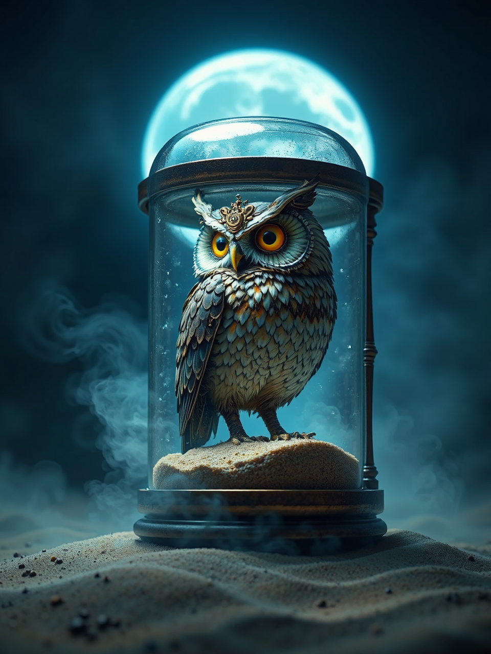 Steampunk owl in a