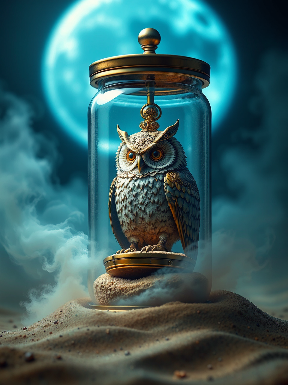 Steampunk pocketwatch with owl
