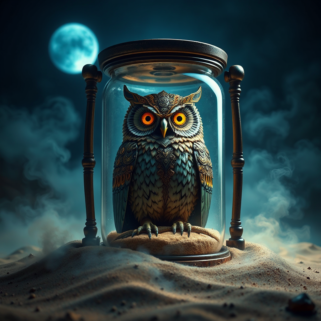 Steampunk owl in a