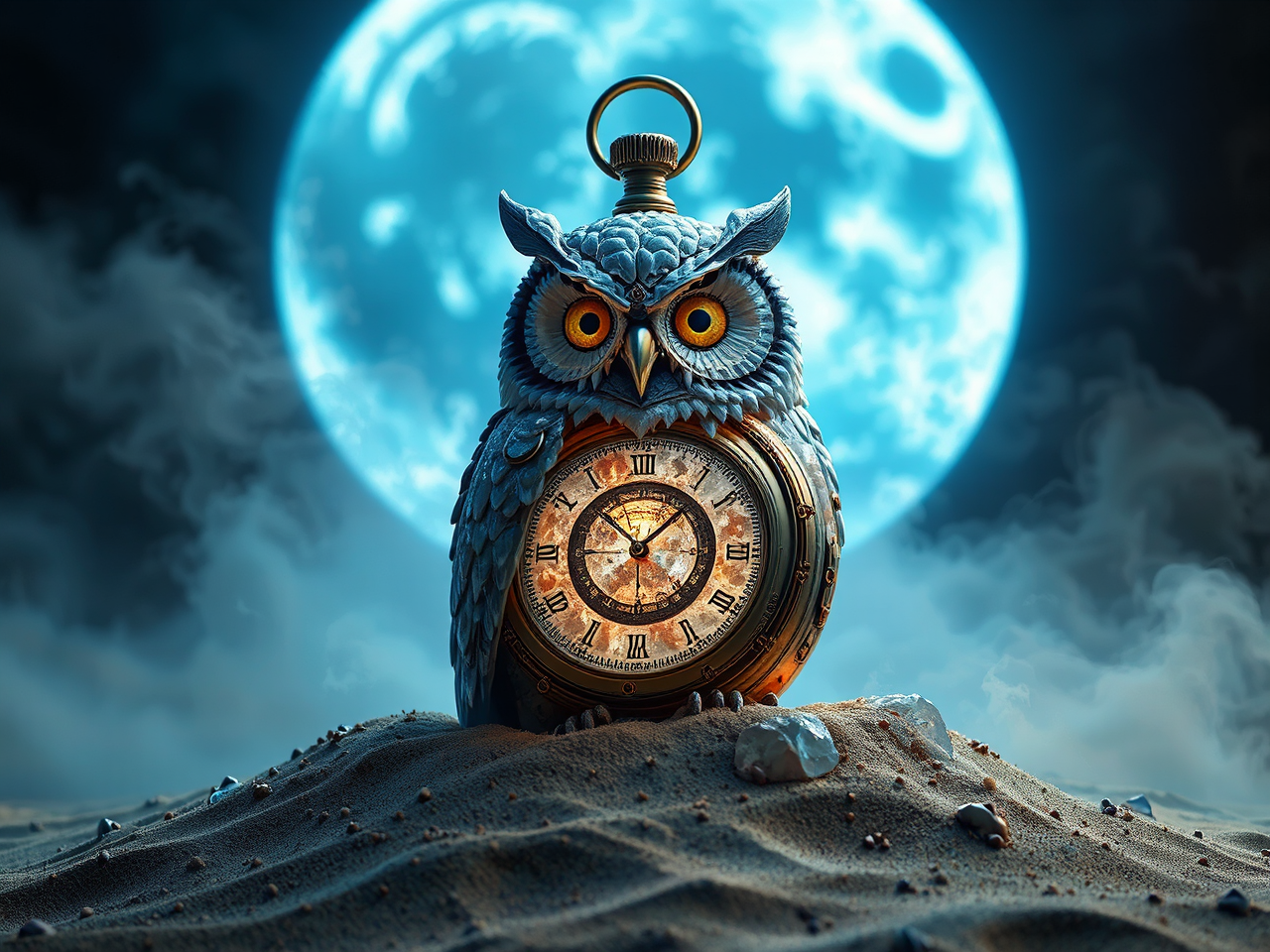 Steampunk pocketwatch buried in