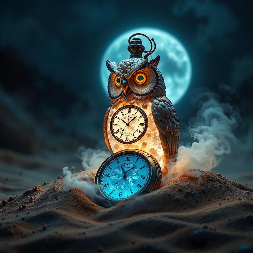 Steampunk owl pocketwatch in
