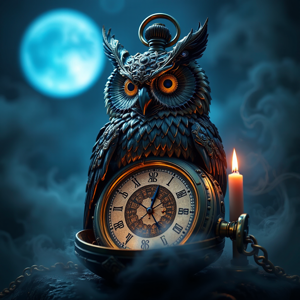 A steampunk owl pocket