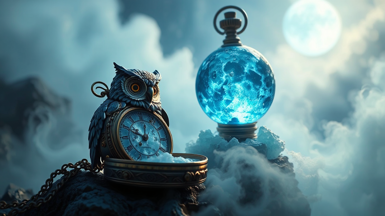 Steampunk owl pocketwatch with