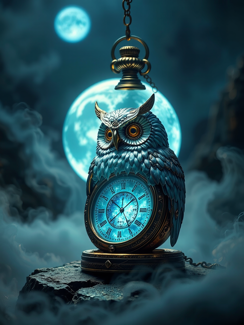 Steampunk owl pocketwatch in