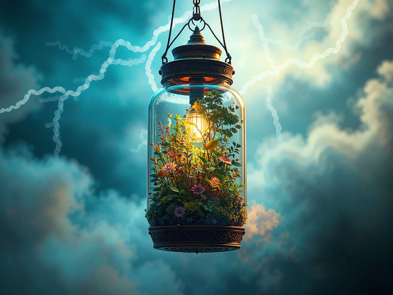 A steampunk garden in