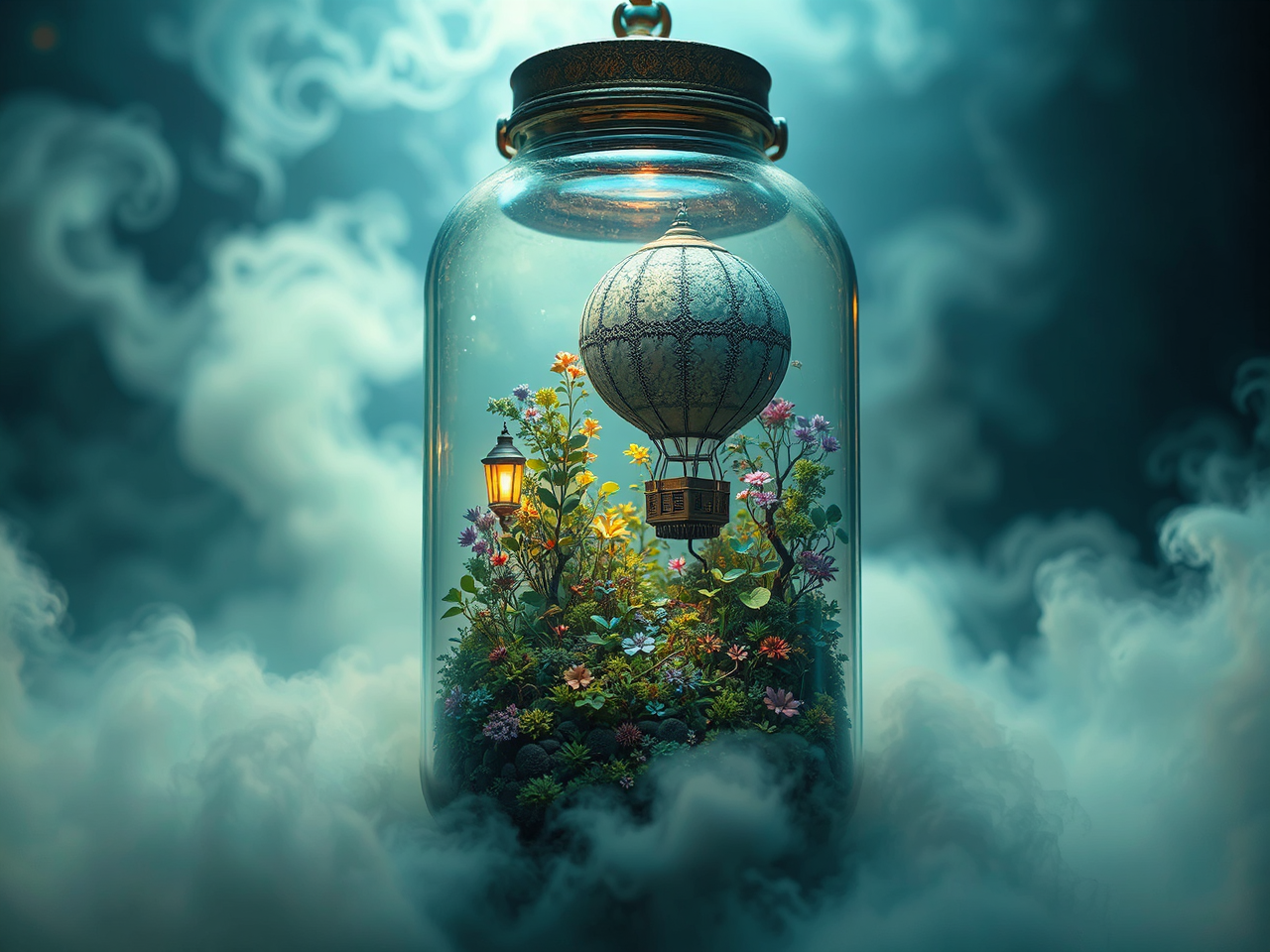 A steampunk-inspired botanical garden