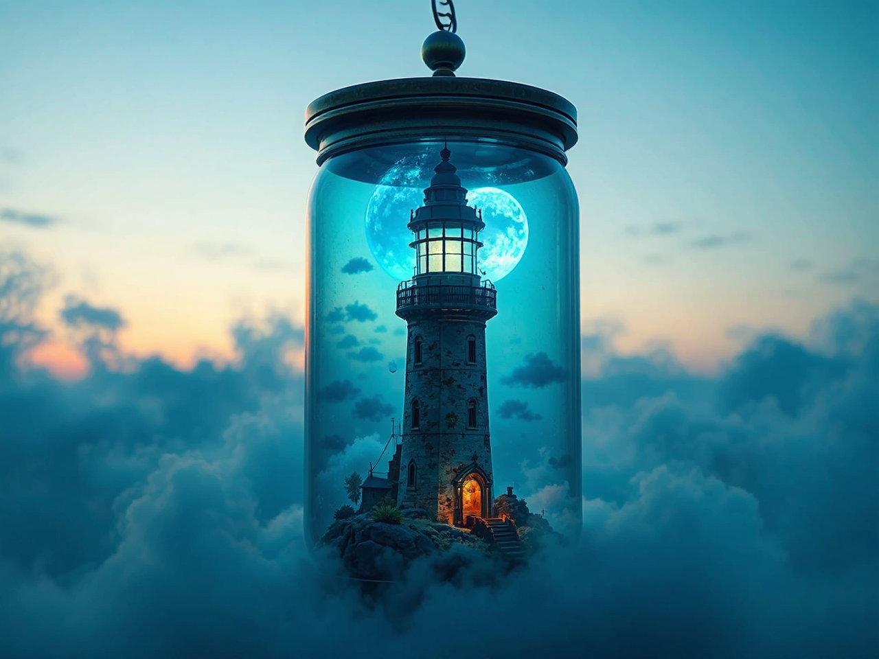 Steampunk lighthouse in a