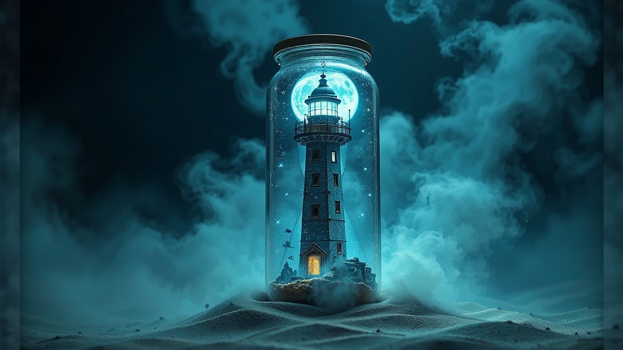 A lighthouse inside a