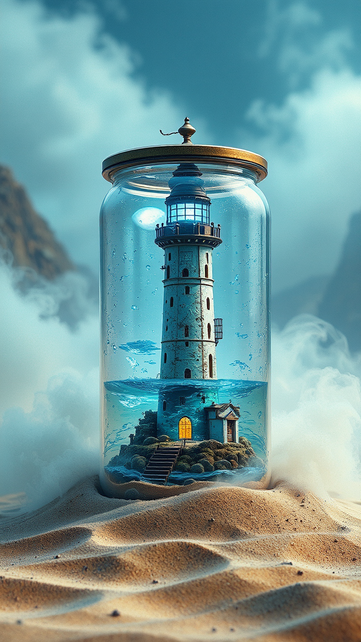 Steampunk lighthouse in a