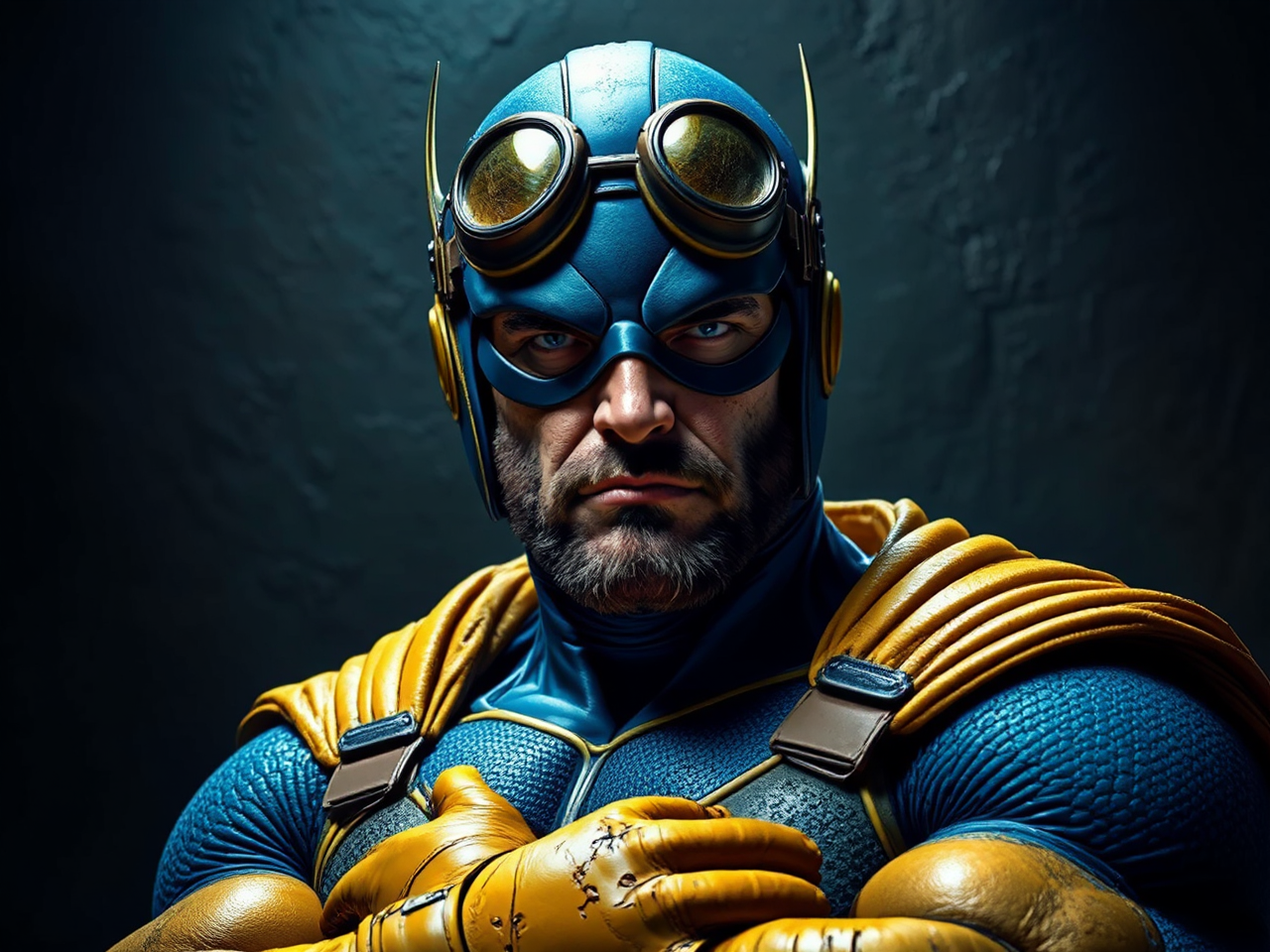 Strong man in superhero