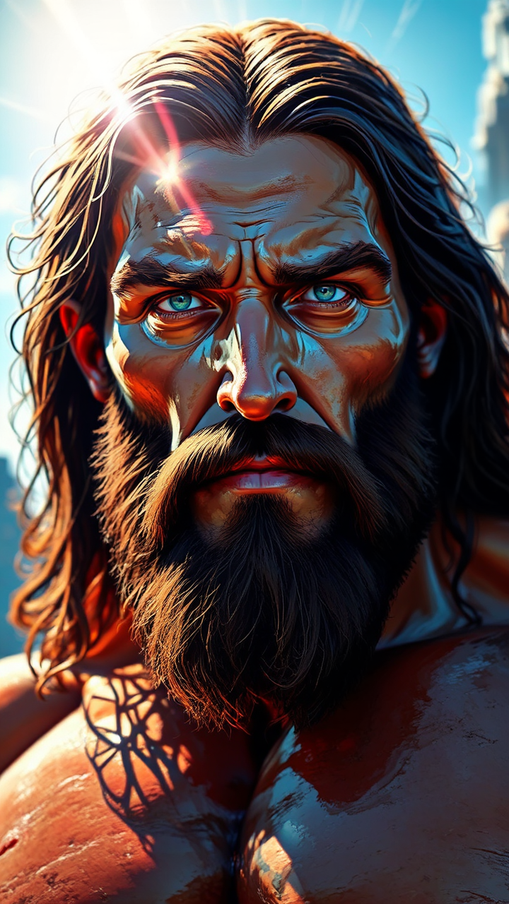 Hulking barbarian portrait in