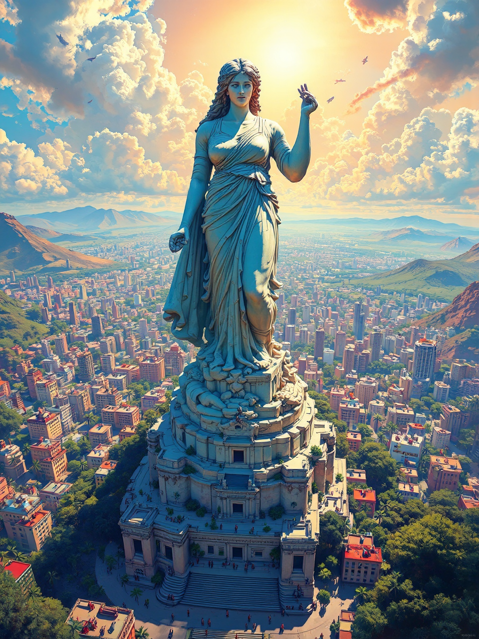 Massive female Greek statue