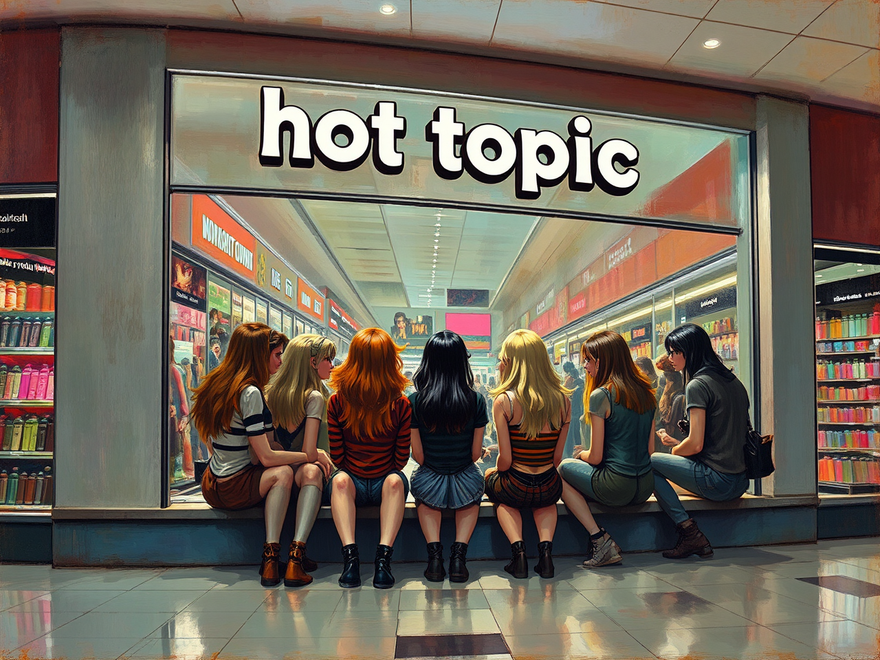 Mallgoths gathered outside Hot