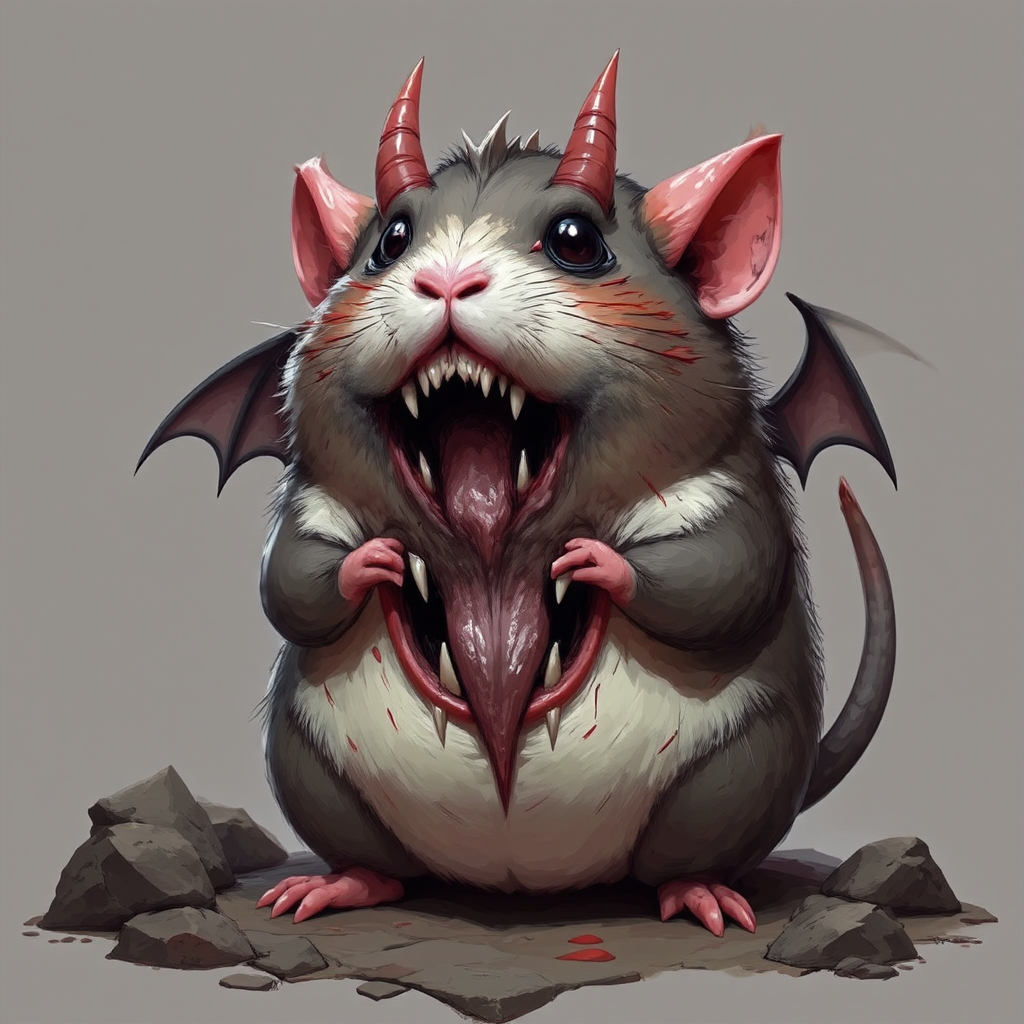 Hamsters with demonic features.