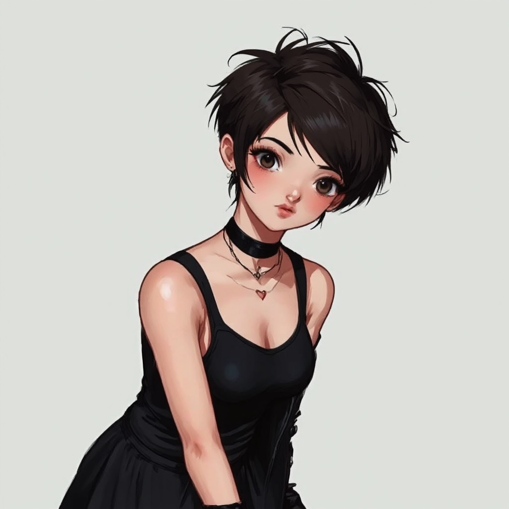 Girl in emo clothing