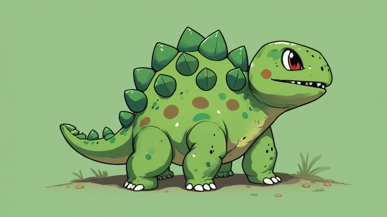 Small green dinosaur-like creature.