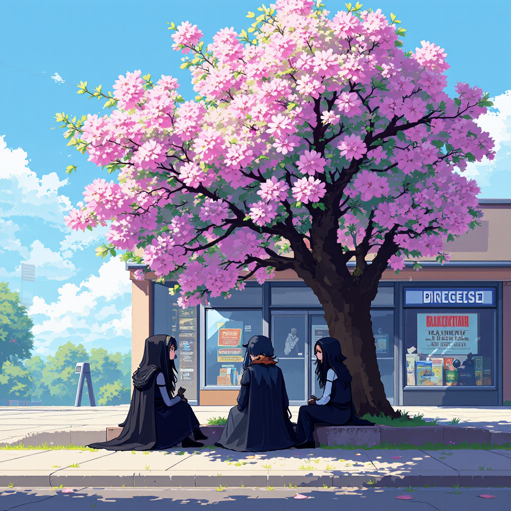 Three goths loiter under