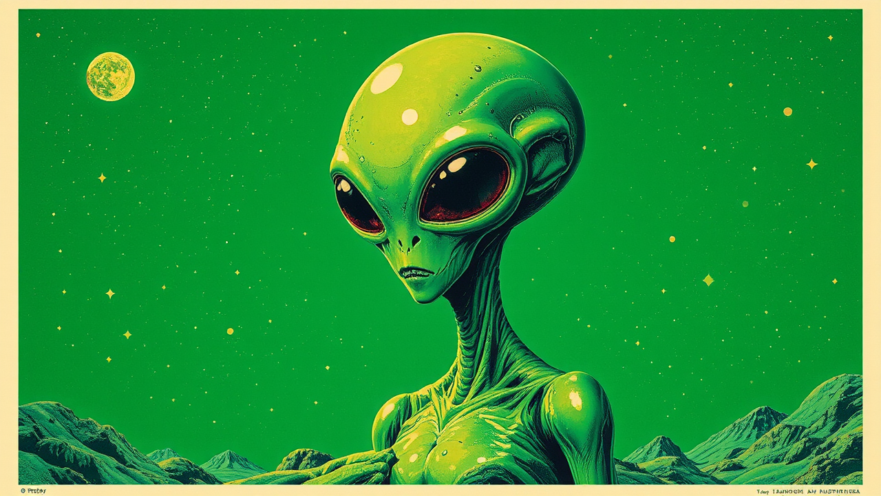 Alien on a psychedelic