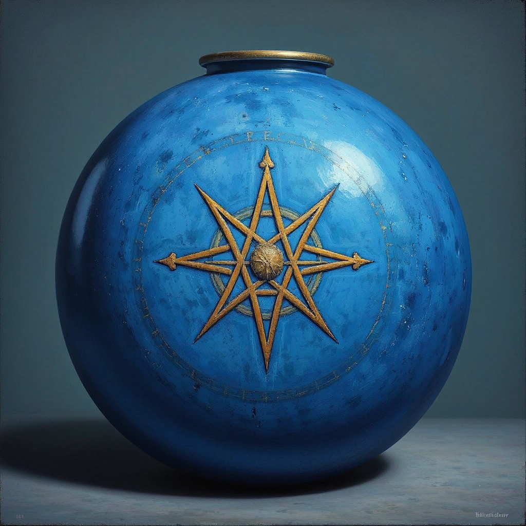 Blue object with astrological