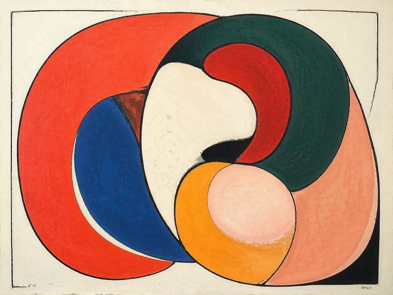 Abstract curves in woodcut