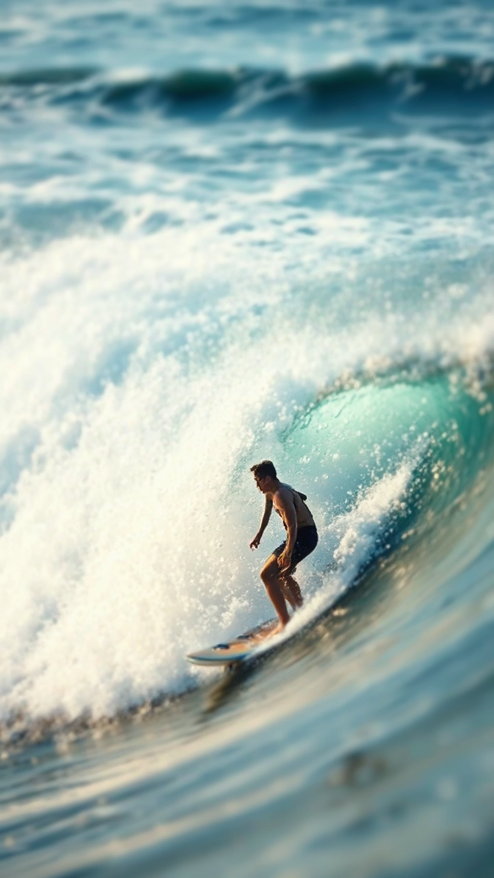 A surfer riding ocean
