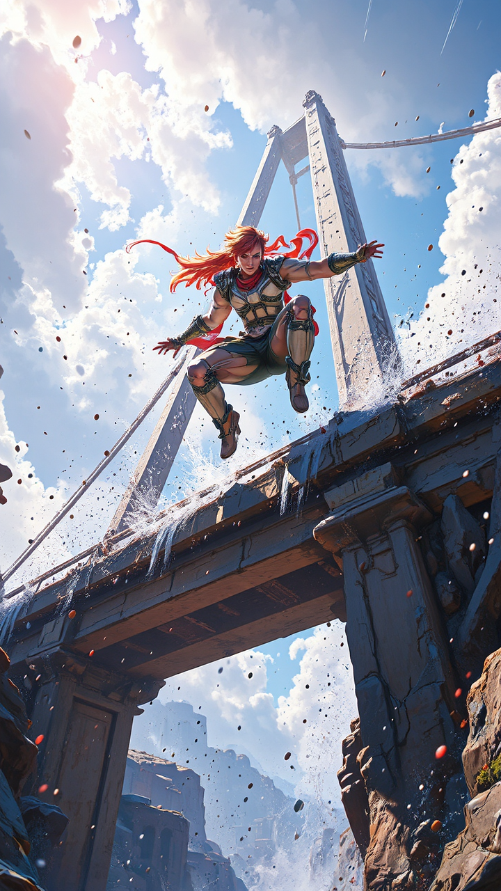 Zarya jumps from tall