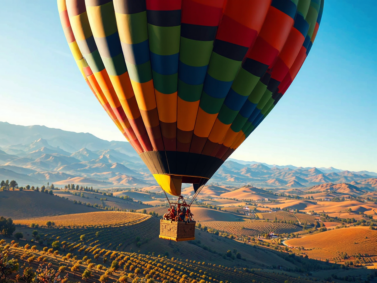 Hot air balloon over