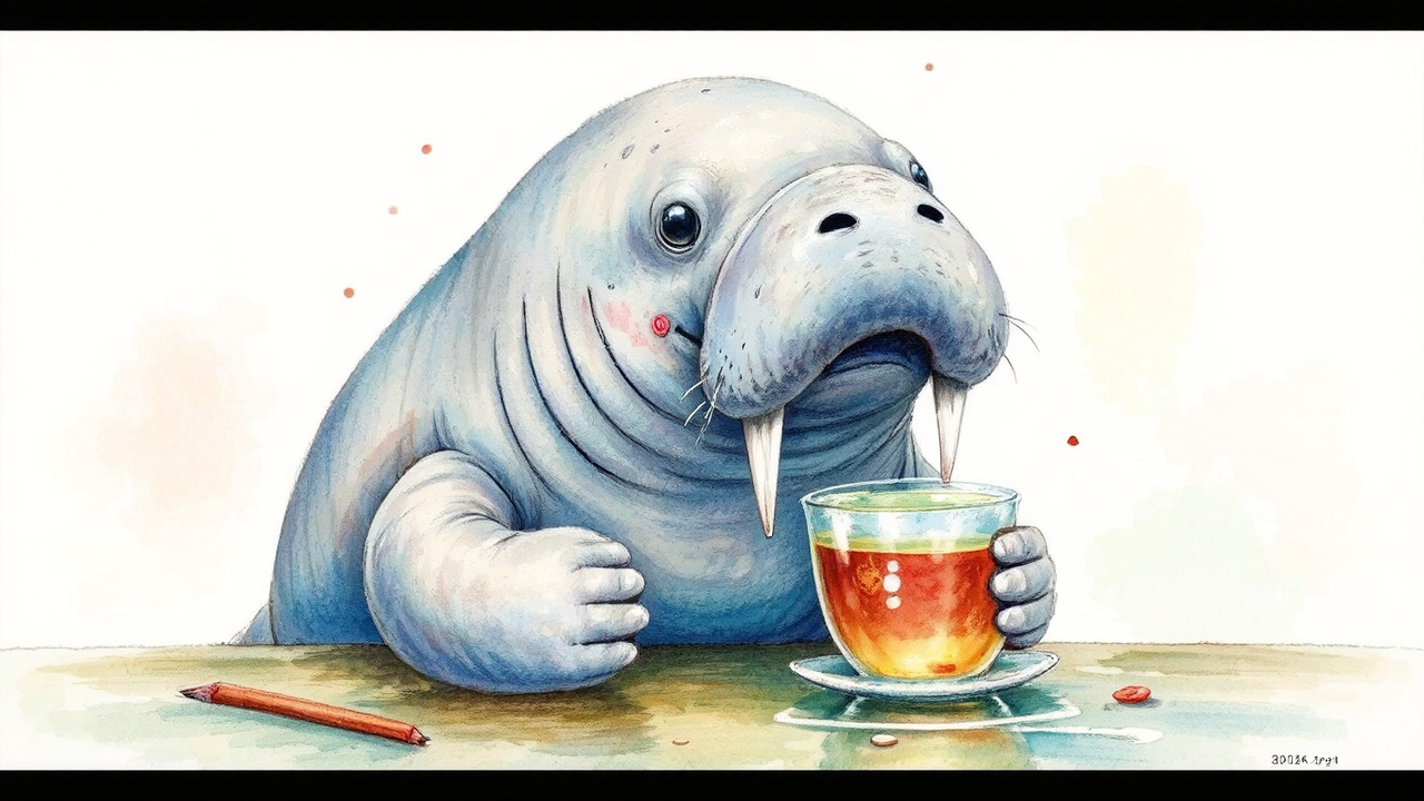 Manatee drinking from a