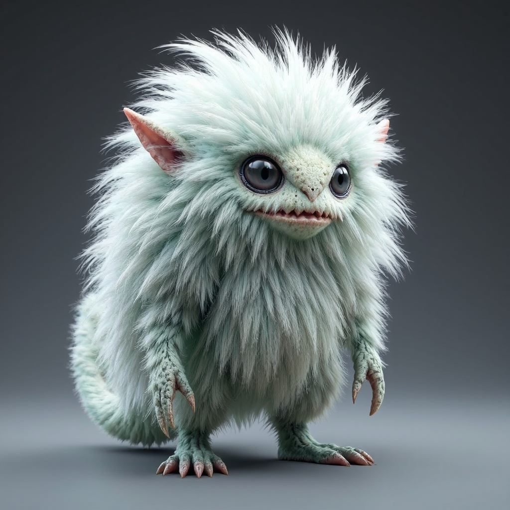 Fluffy alien creature in