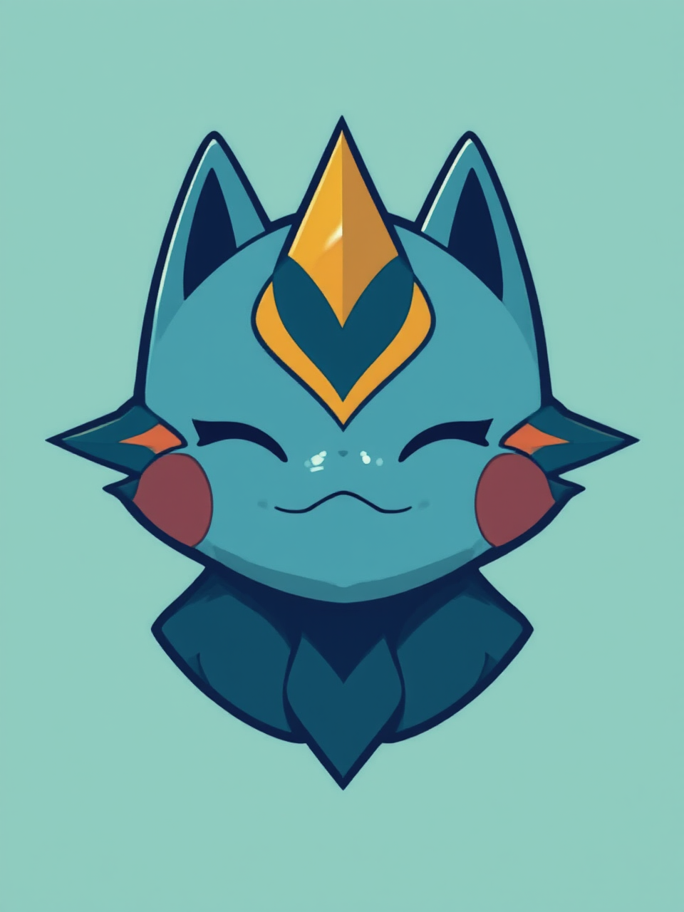 stylized minimalist face of